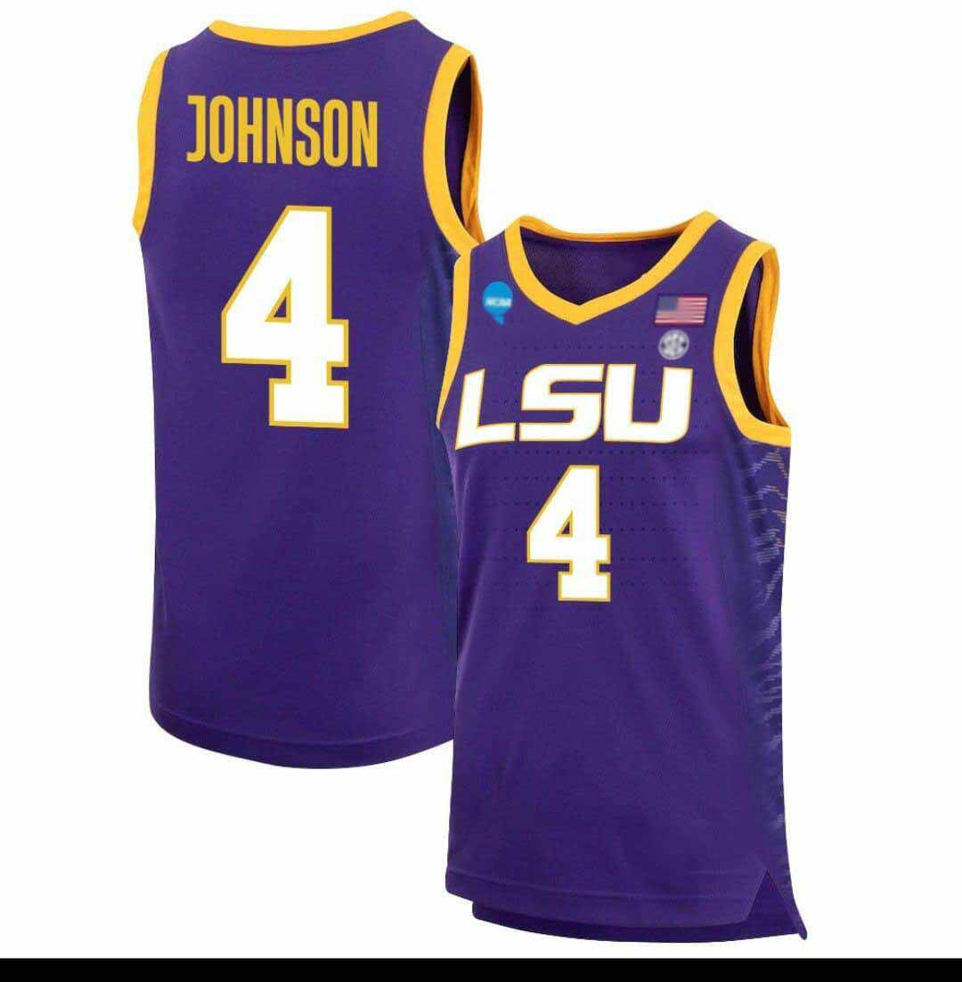L.Tigers #4 Flau’jae Johnson Purple 2023 Stitched Baseball American College Jerseys - Main View
