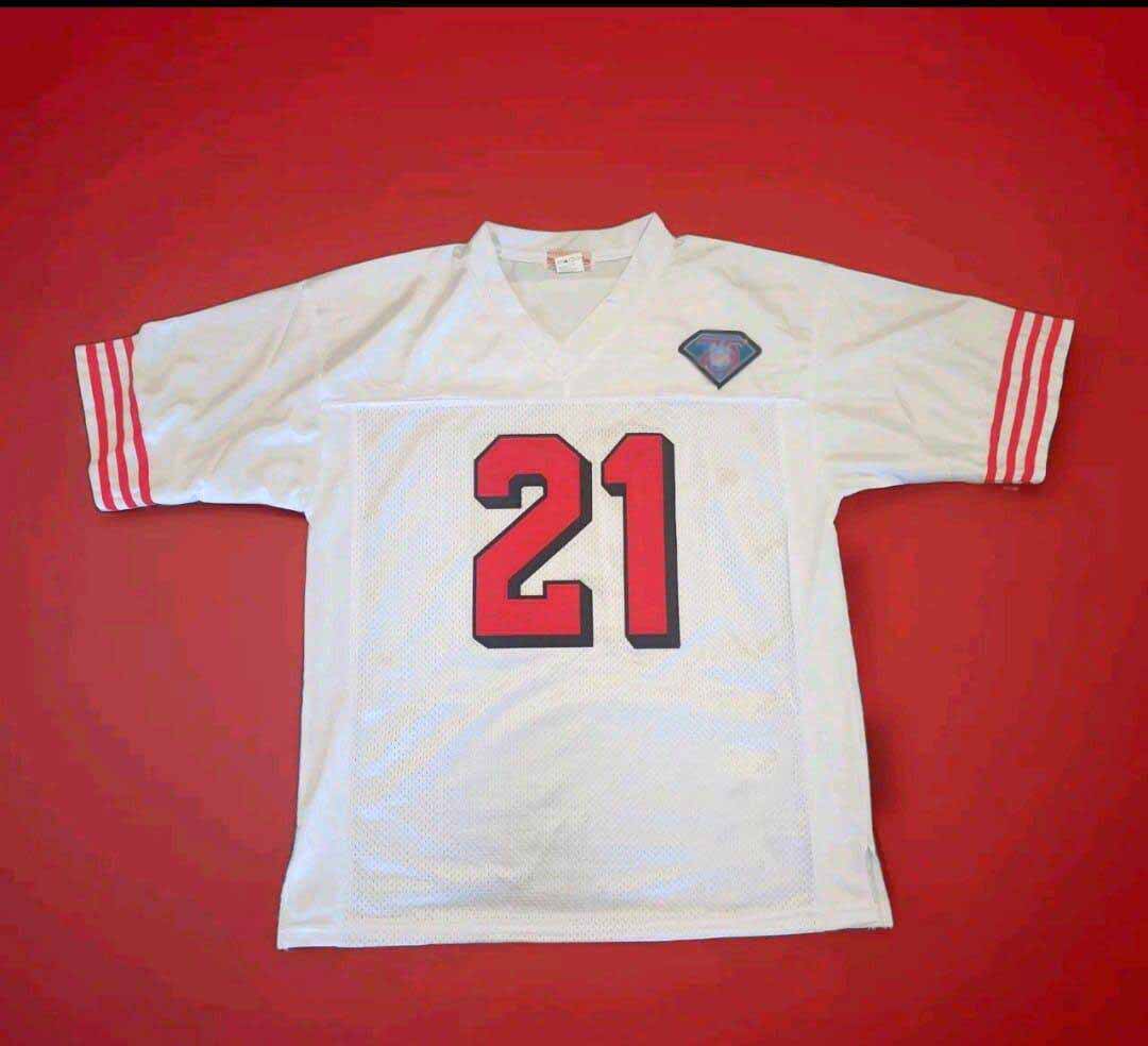 SF.49ers #21 Deion Sanders Mitchell & Ness White 1994 Authentic American Football Jerseys view 2