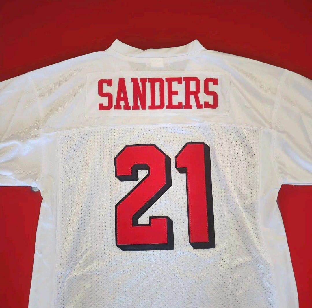 SF.49ers #21 Deion Sanders Mitchell & Ness White 1994 Authentic American Football Jerseys - Main View