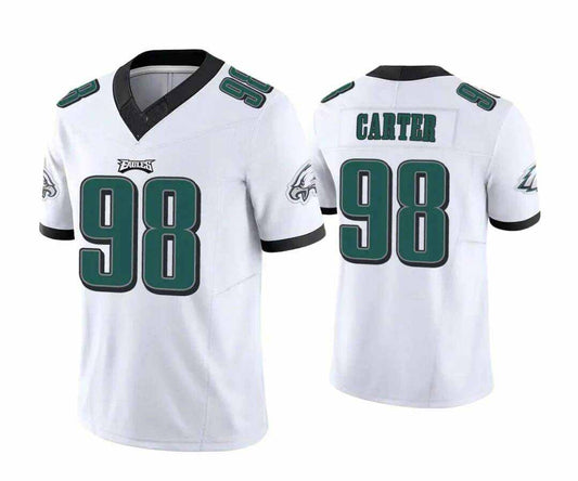 P.Eagles #98 Jalen Carter White Vapor Limited Stitched American Football Jerseys - Main View