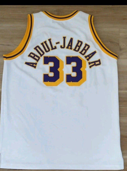 LA.Lakers #33 "KAREEM ABDUL-JABBAR" White 1979-80 Stitched American Basketball Jersey - Main View