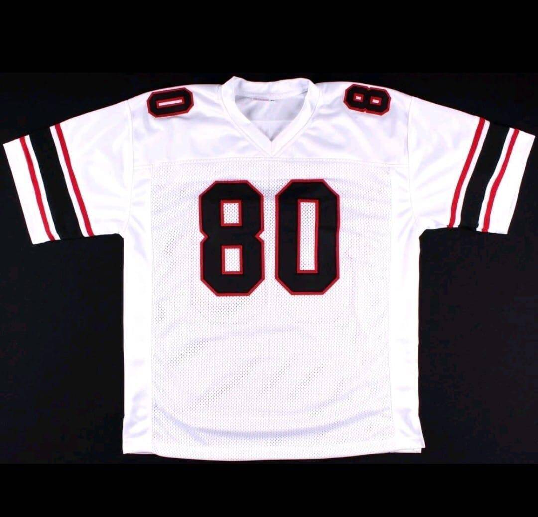 A.Falcons #80 Andre Rison White Mitchell & Ness  Stitched American Football Jerseys view 2