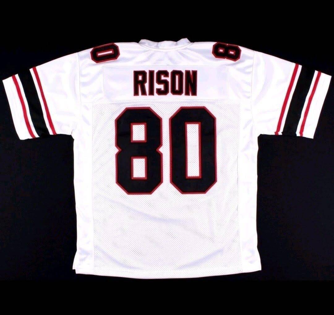 A.Falcons #80 Andre Rison White Mitchell & Ness  Stitched American Football Jerseys - Main View