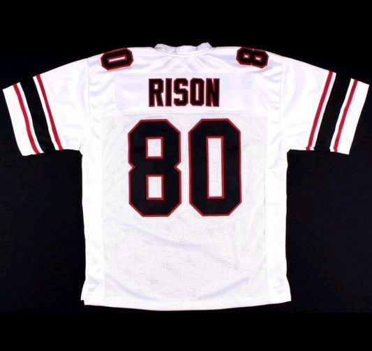 A.Falcons #80 Andre Rison White Mitchell & Ness  Stitched American Football Jerseys - Main View