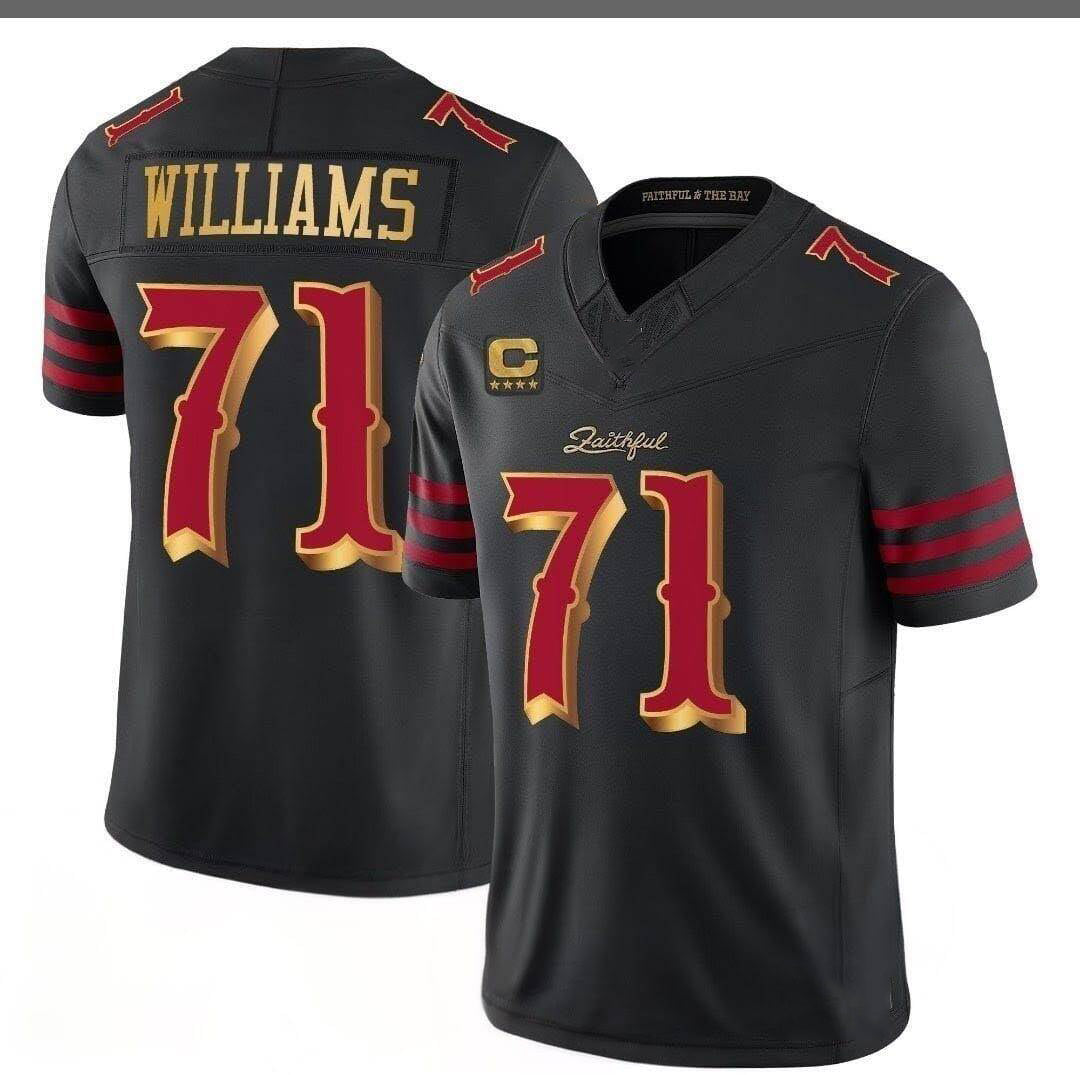 SF.49ers #71 Trent Williams 2025 Rivalries Collection Game Jersey - Black Stitched American Football Jerseys - Main View