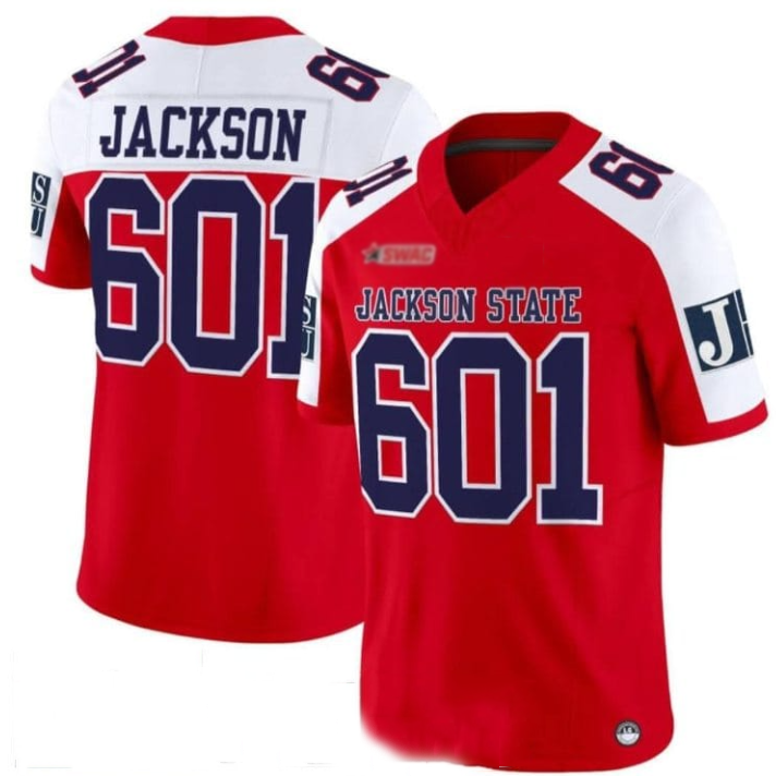 J.State Tigers #601 Jackson Red 2025 Vapor Limited Jersey - All Stitched American College Jerseys - Main View