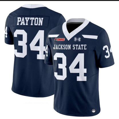 J.State Tigers #34 Walter Payton 2025 Vapor Limited Jersey - All Stitched American College Jerseys - Main View