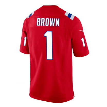 NE.Patriots #1 A.J. Brown Red Team Game Stitched American Football Jerseys - Main View