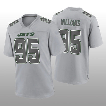 NY.Jets #95 Quinnen Williams Gray Game Atmosphere Jersey Stitched American Football Jerseys - Main View