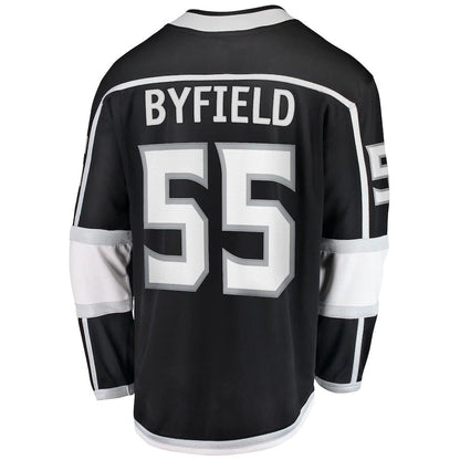 LA.Kings #55 Quinton Byfield Fanatics Branded Home Team Breakaway Player Jersey Black Stitched American Hockey Jerseys - Main View