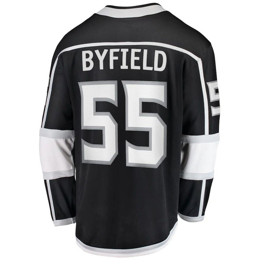 LA.Kings #55 Quinton Byfield Fanatics Branded Home Team Breakaway Player Jersey Black Stitched American Hockey Jerseys - Main View