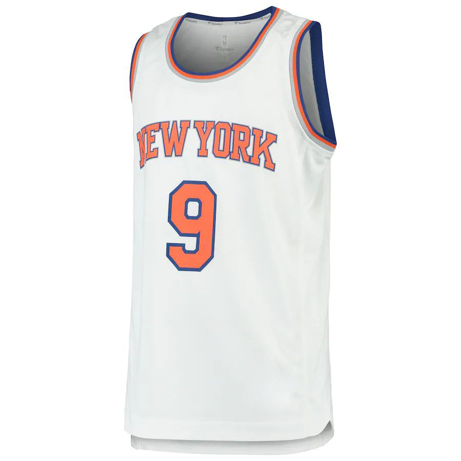 NY.Knicks #9 RJ Barrett Fanatics Branded  2019  Draft First Round Pick Fast Break Replica Jersey Association Edition White Stitched American Basketball Jersey - Main View
