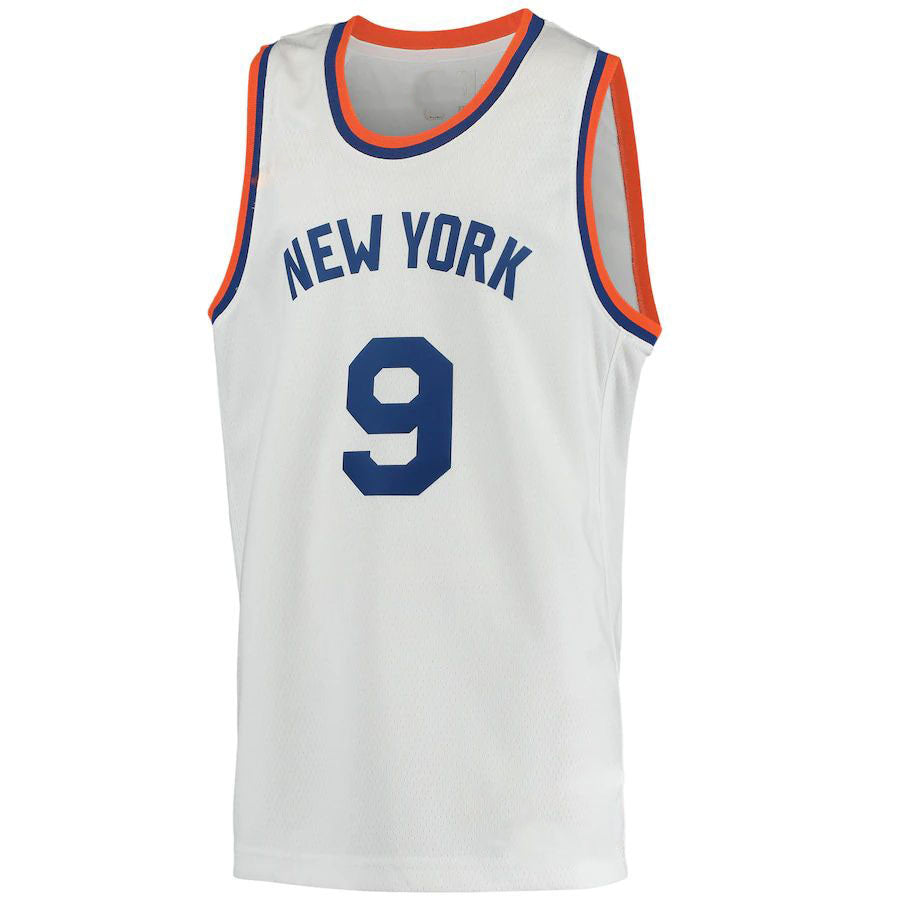 NY.Knicks #9 RJ Barrett   2021-22 Swingman Player Jersey Classic Edition White Stitched American Basketball Jersey - Main View