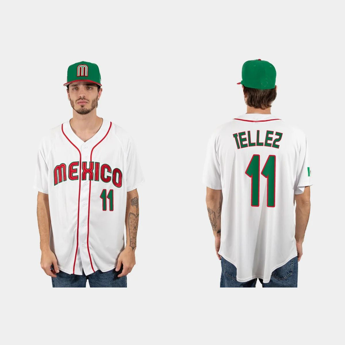 #11 ROWDY TELLEZ MEXICO BASEBALL 2023 WORLD BASEBALL CLASSIC JERSEY ¨C WHITE Stitches Baseball Jerseys - Main View