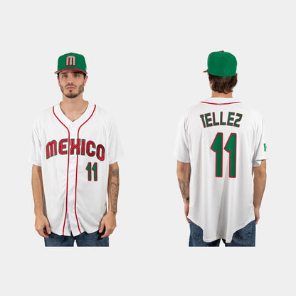 #11 ROWDY TELLEZ MEXICO BASEBALL 2023 WORLD BASEBALL CLASSIC JERSEY ¨C WHITE Stitches Baseball Jerseys - Main View