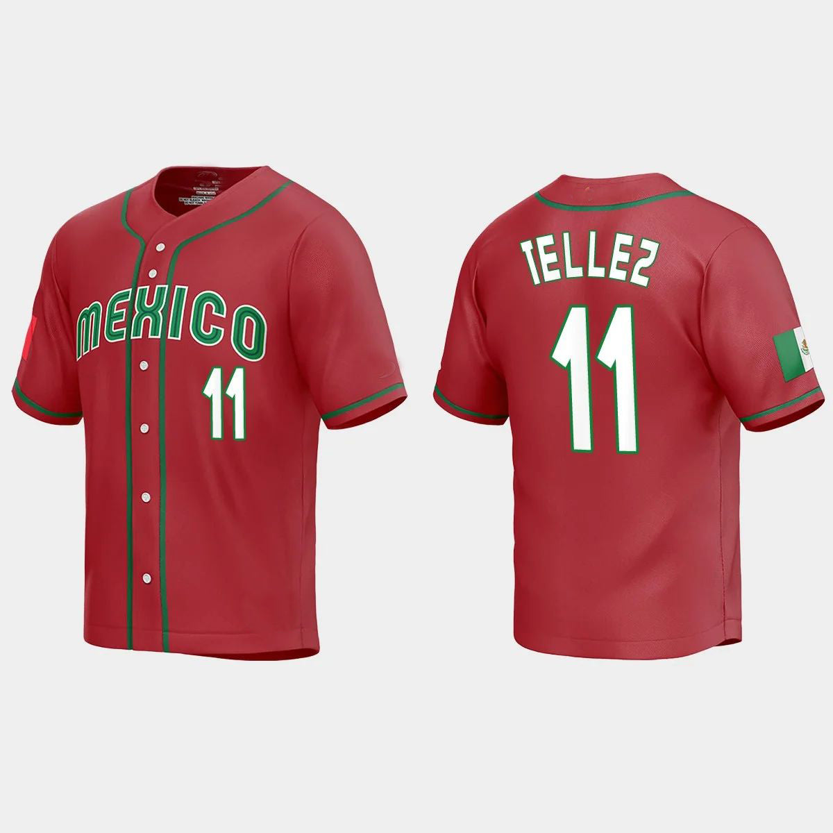 #11 ROWDY TELLEZ MEXICO BASEBALL 2023 WORLD BASEBALL CLASSIC REPLICA JERSEY ¨C RED Stitches Baseball Jerseys - Main View