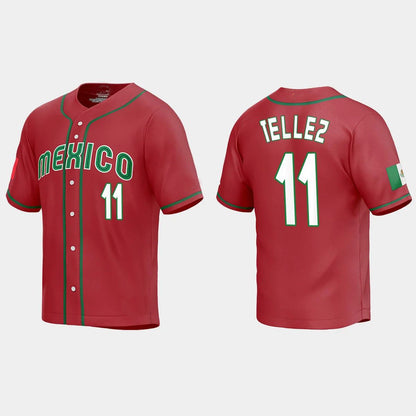 #11 ROWDY TELLEZ MEXICO BASEBALL 2023 WORLD BASEBALL CLASSIC REPLICA JERSEY ¨C RED Stitches Baseball Jerseys - Main View