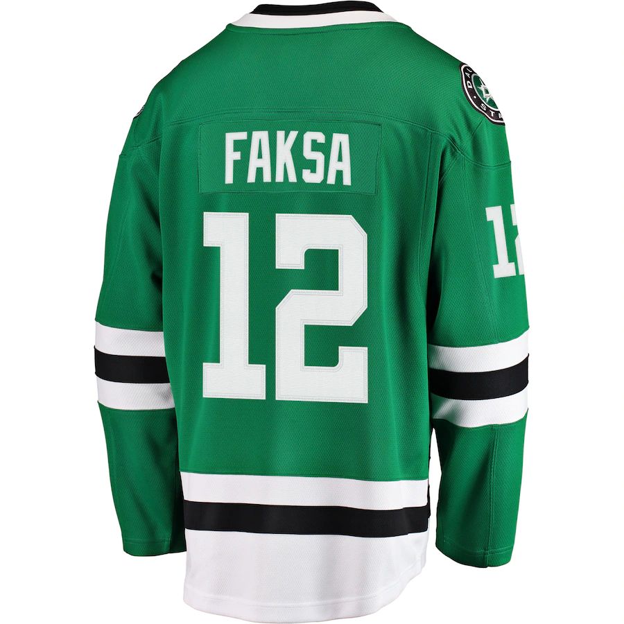 D.Stars #12 Radek Faksa Fanatics Branded Breakaway Jersey  Kelly Green Stitched American Hockey Jerseys - Main View