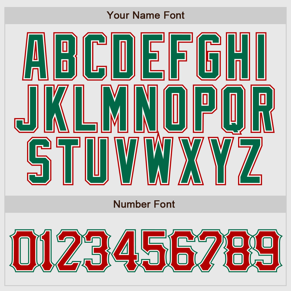 Custom White Red Pinstripe Red-Kelly Green Authentic Raglan Sleeves Baseball Jersey view 4