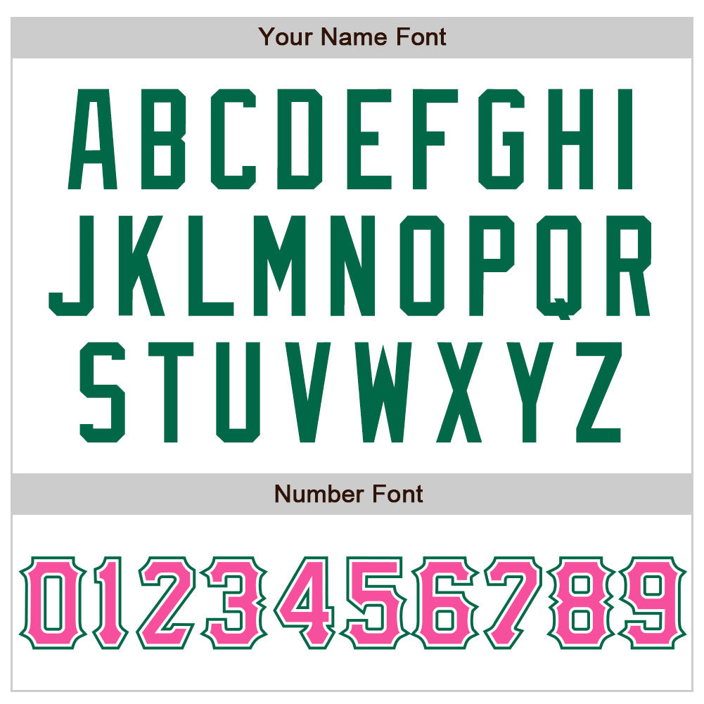 Custom White Pink-Kelly Green Authentic Raglan Sleeves Baseball Jersey view 5