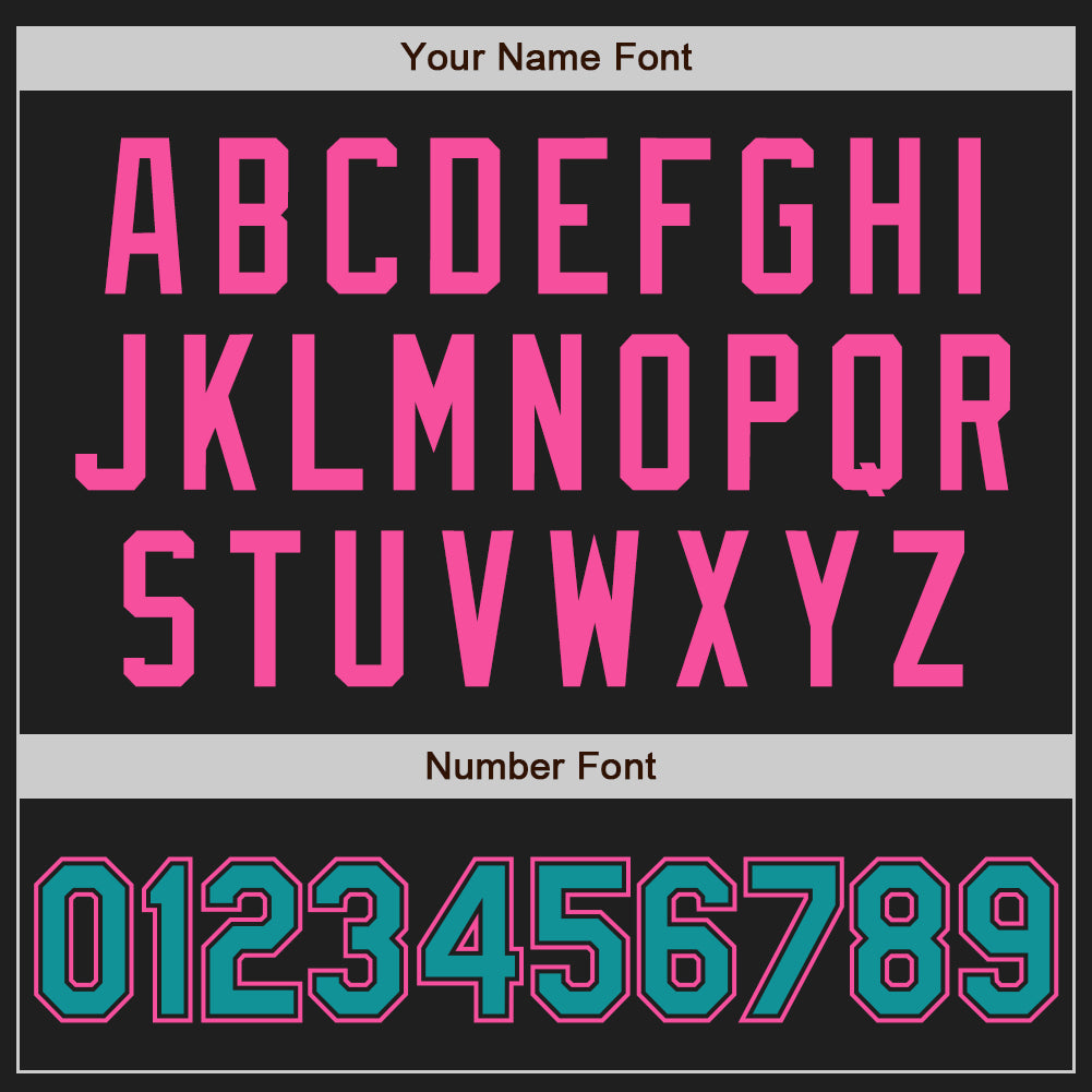 Custom Black Teal-Pink Authentic Raglan Sleeves Baseball Jersey view 5