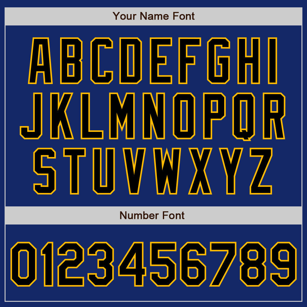 Custom Royal Black-Gold Authentic Raglan Sleeves Baseball Jersey view 5