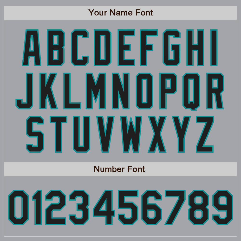 Custom Gray Black-Teal Authentic Raglan Sleeves Baseball Jersey view 5