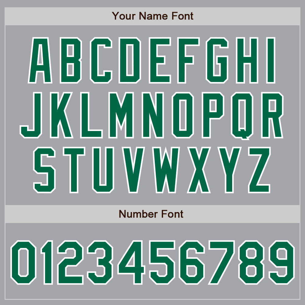 Custom Gray Kelly Green-White Authentic Raglan Sleeves Baseball Jersey view 5