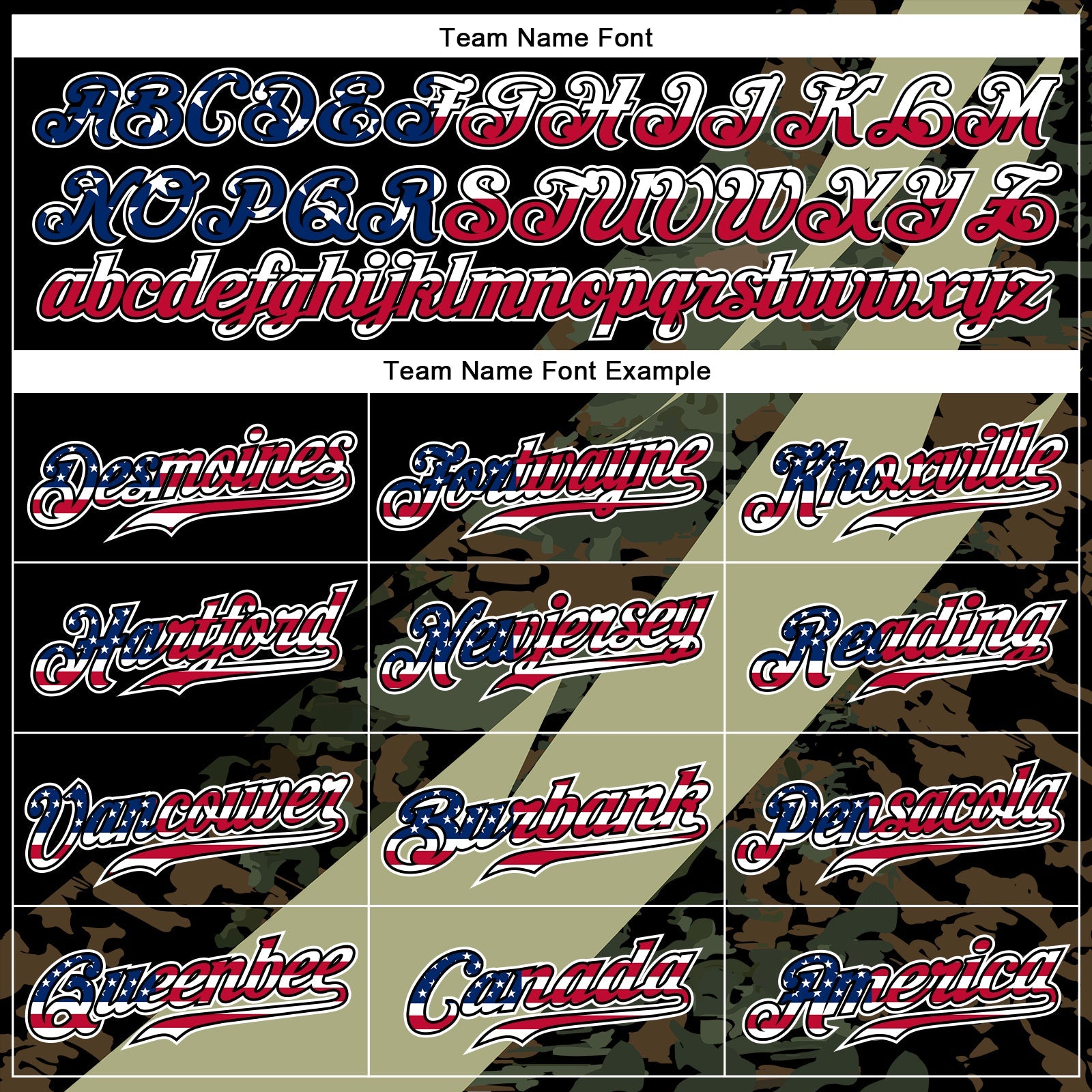 Custom Camo USA Flag Red Blue Black-White Patriotic Stars & Stripes Raglan Sleeves Authentic Baseball Jersey view 4
