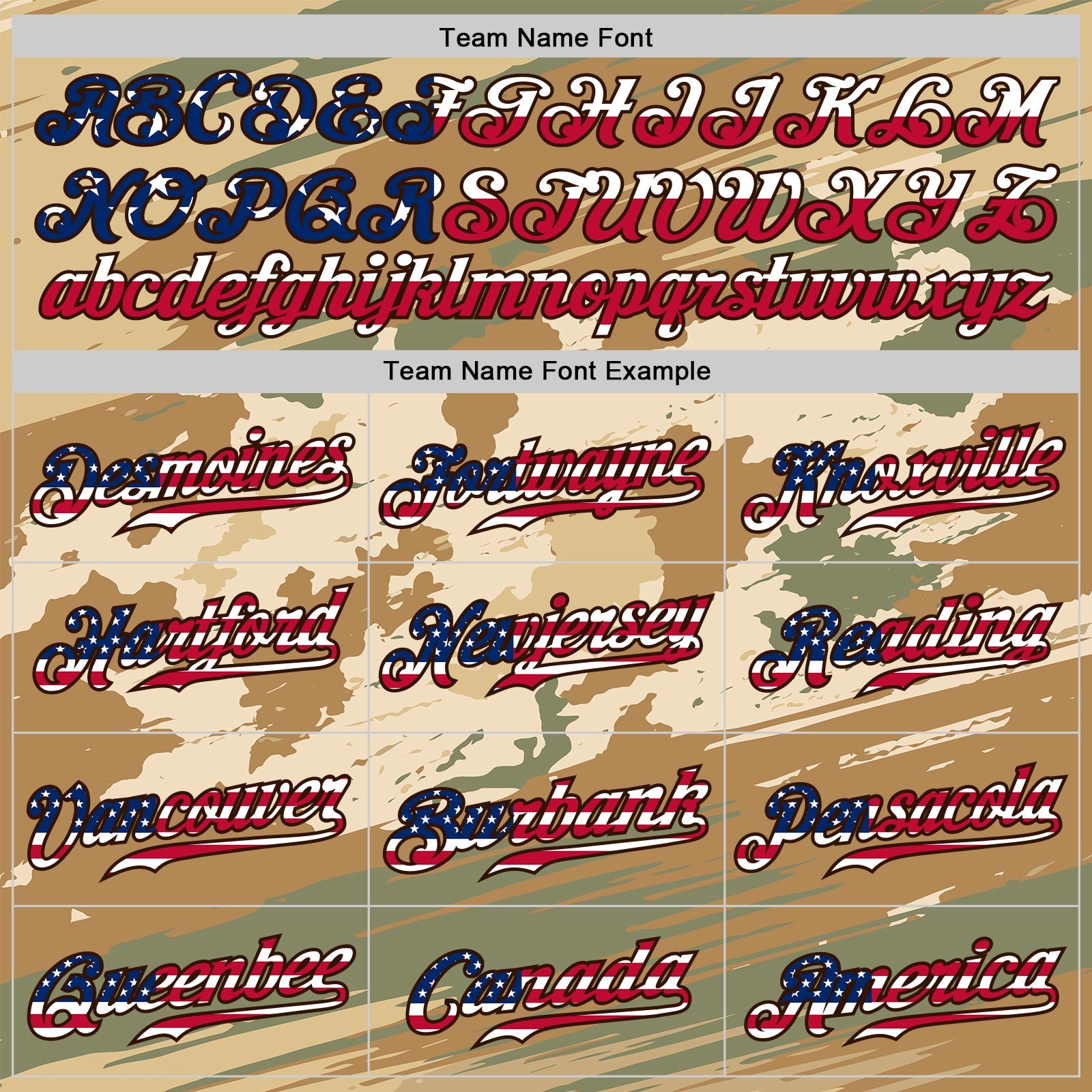 Custom Camo USA Flag Cream-Brown Patriotic Desert Camouflage Stars & Stripes Raglan Sleeves Authentic Baseball Jersey view 4