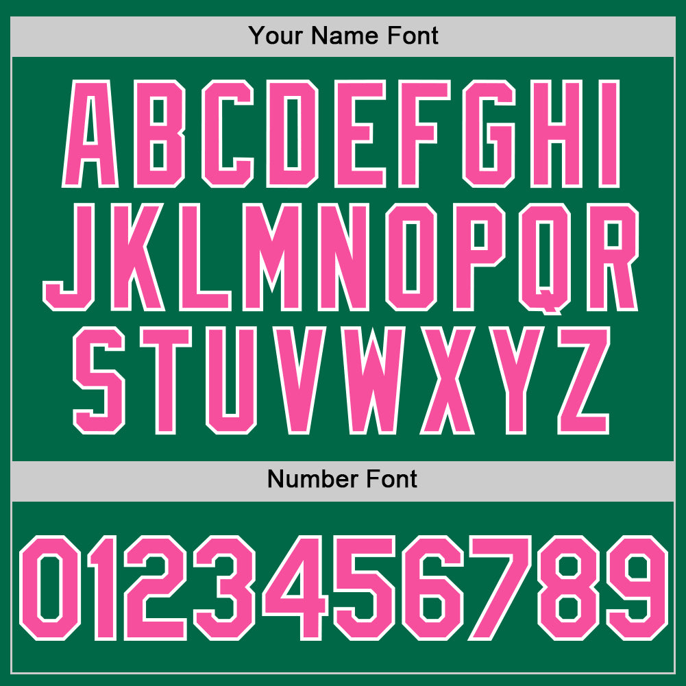 Custom Green Pink-White Star Raglan Sleeves Authentic Baseball Jersey view 5
