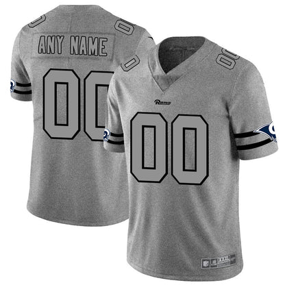 Custom LA.Rams 2019 Gray Gridiron Gray Vapor Untouchable Limited Jersey American Stitched Jersey Football Jerseys - Main View