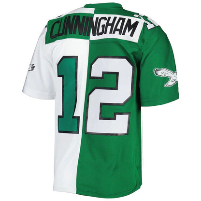 P.Eagles #12 Randall Cunningham Mitchell & Ness 1990 Split Legacy Replica Jersey  Stitched American Football Jerseys - Main View