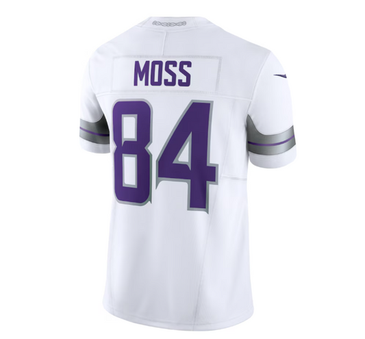 MN.Vikings #84 Randy Moss Alternate Vapor F.U.S.E. Retired Player Limited Jersey - White American Football Jerseys - Main View