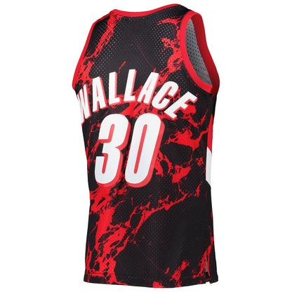 P.Trail Blazers #30 Rasheed Wallace Mitchell & Ness 1996-97 Hardwood Classics  75th Anniversary Diamond Swingman Jersey Icon Edition Black Stitched American Basketball Jersey - Main View
