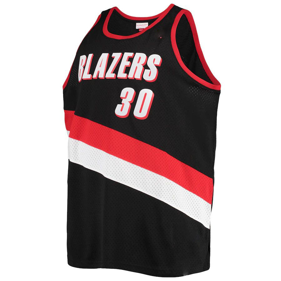 P.Trail Blazers #30 Rasheed Wallace Mitchell & Ness Big & Tall Hardwood Classics Swingman Jersey Icon Edition Black Stitched American Basketball Jersey - Main View