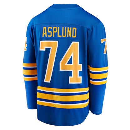 B.Sabres #74 Rasmus Asplund Fanatics Branded Home Breakaway Player Jersey Royal Stitched American Hockey Jerseys - Main View