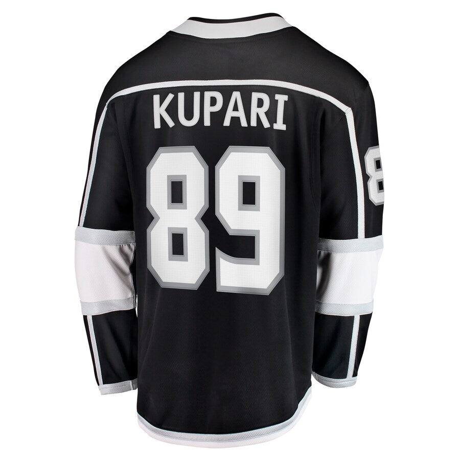 LA.Kings #89 Rasmus Kupari Fanatics Branded Home Breakaway Player Jersey Black Stitched American Hockey Jerseys - Main View