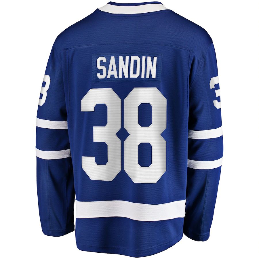 T.Maple Leafs #38 Rasmus Sandin Fanatics Branded Replica Player Jersey Blue Stitched American Hockey Jerseys - Main View