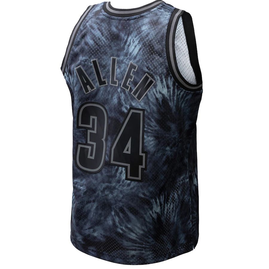 M.Bucks #34 Ray Allen Mitchell & Ness Unisex Hardwood Classics 1996-97 Tie-Dye Swingman Jersey Black Stitched American Basketball Jersey - Main View