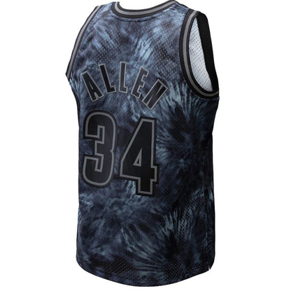 M.Bucks #34 Ray Allen Mitchell & Ness Unisex Hardwood Classics 1996-97 Tie-Dye Swingman Jersey Black Stitched American Basketball Jersey - Main View