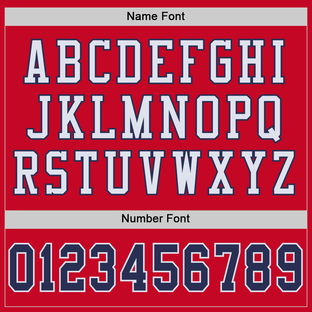 Custom Red Navy-White Mesh Authentic Throwback Football Jersey view 4