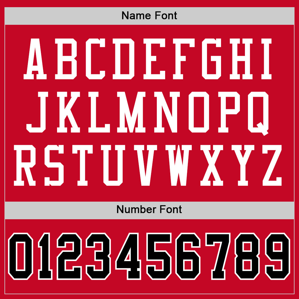 Custom Red Black-White Mesh Authentic Throwback Football Jersey view 4