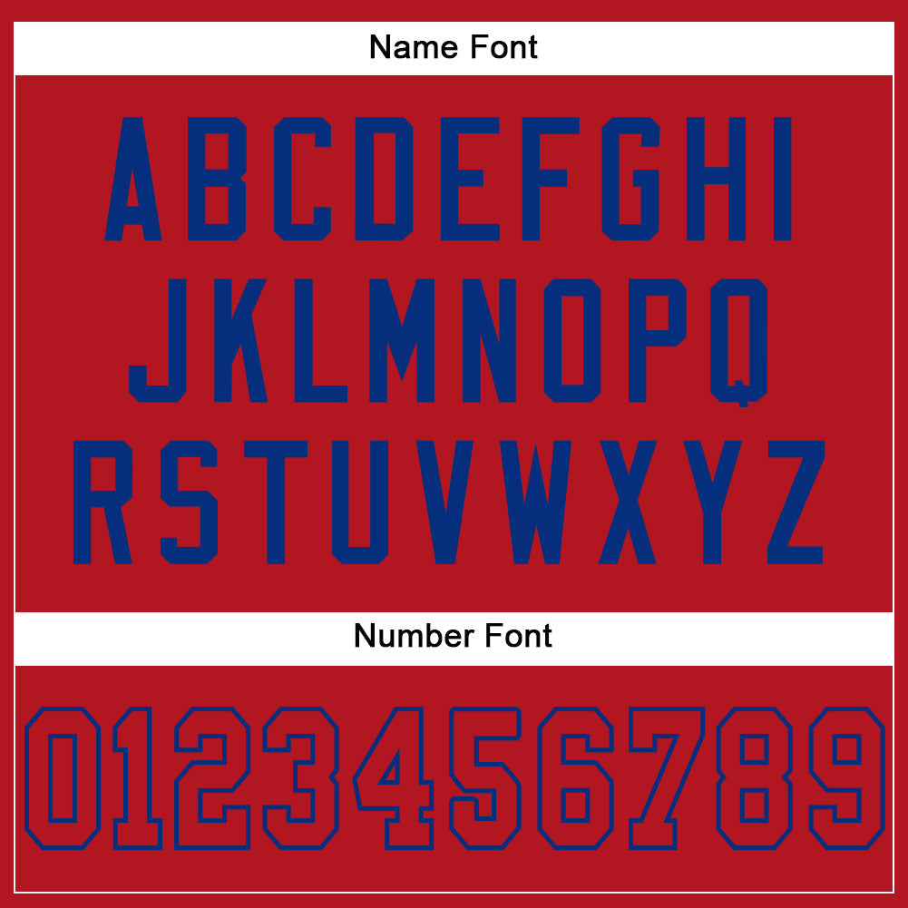 Custom Red Red-Royal Mesh Authentic Football Jersey view 4