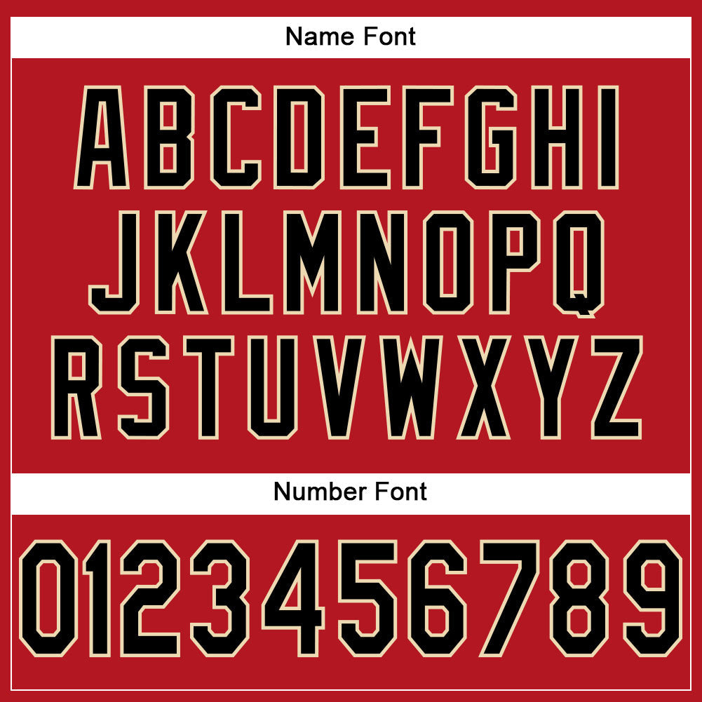 Custom Red Black-Cream Mesh Authentic Football Jersey view 4