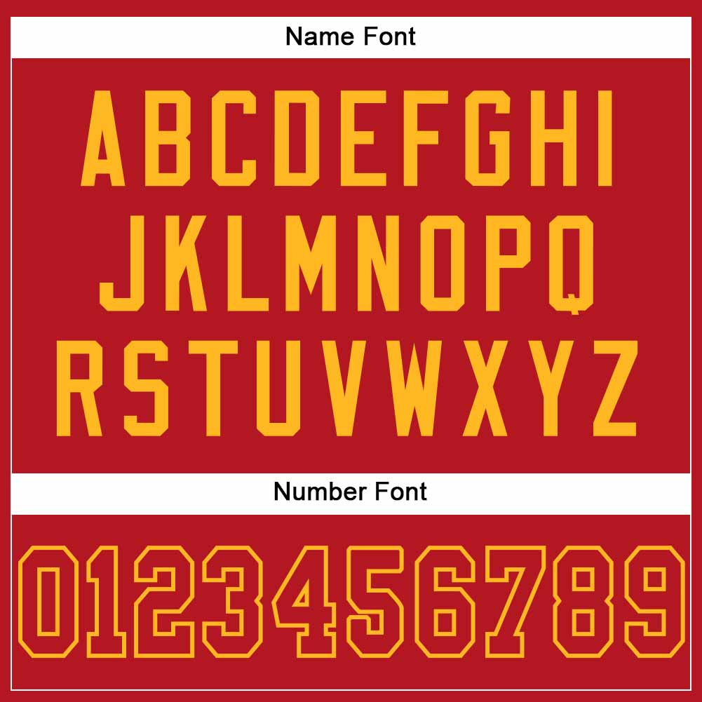 Custom Red Red-Gold Mesh Authentic Football Jersey view 4