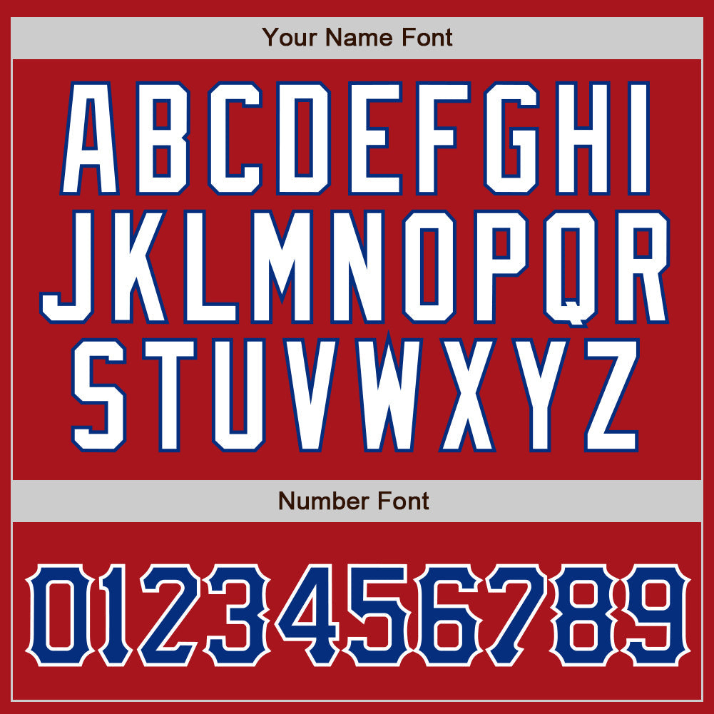 Custom Red White Pinstripe Royal-White Authentic Baseball Jersey view 4