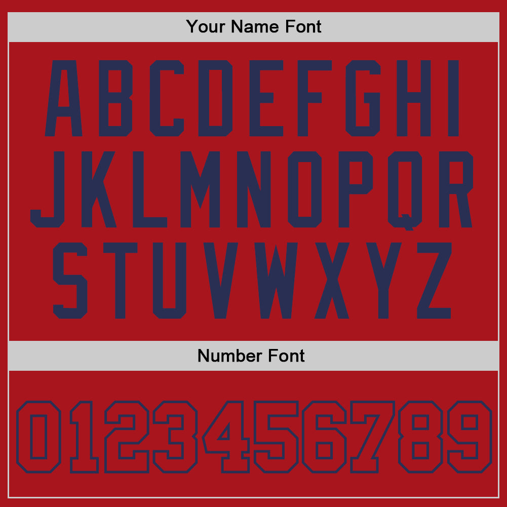 Custom Red Red-Navy Authentic Throwback Basketball Jersey view 3