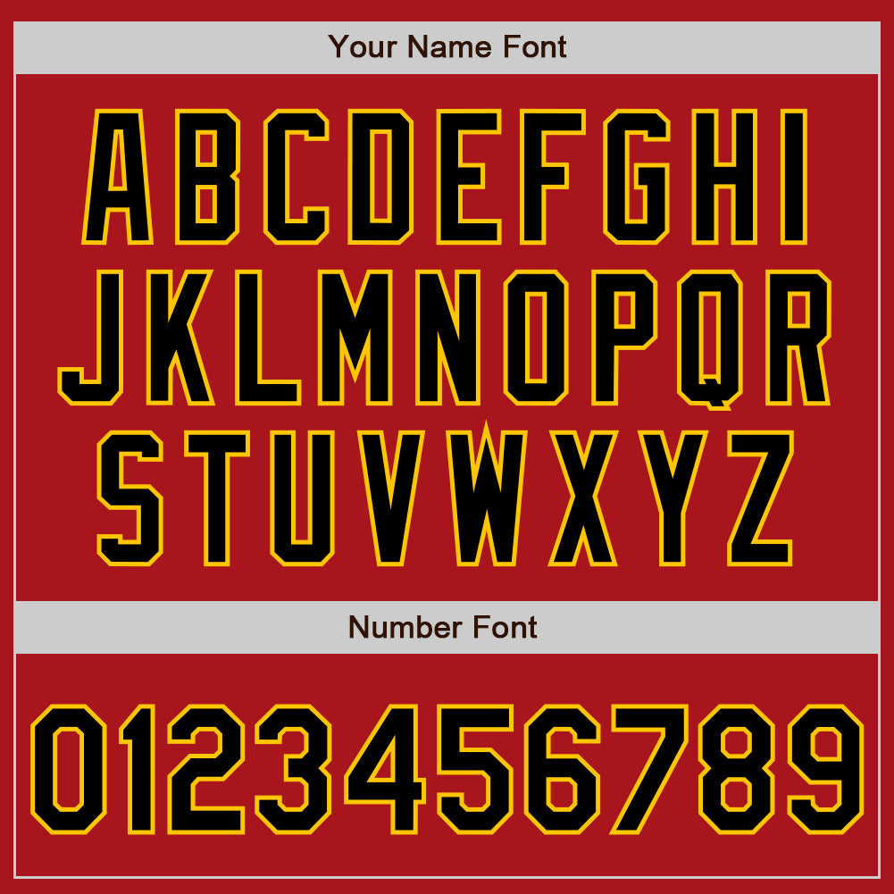Custom Red Black-Gold Authentic Baseball Jersey view 5