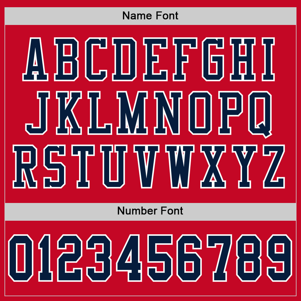 Custom Red Navy-White Mesh Authentic Football Jersey view 4